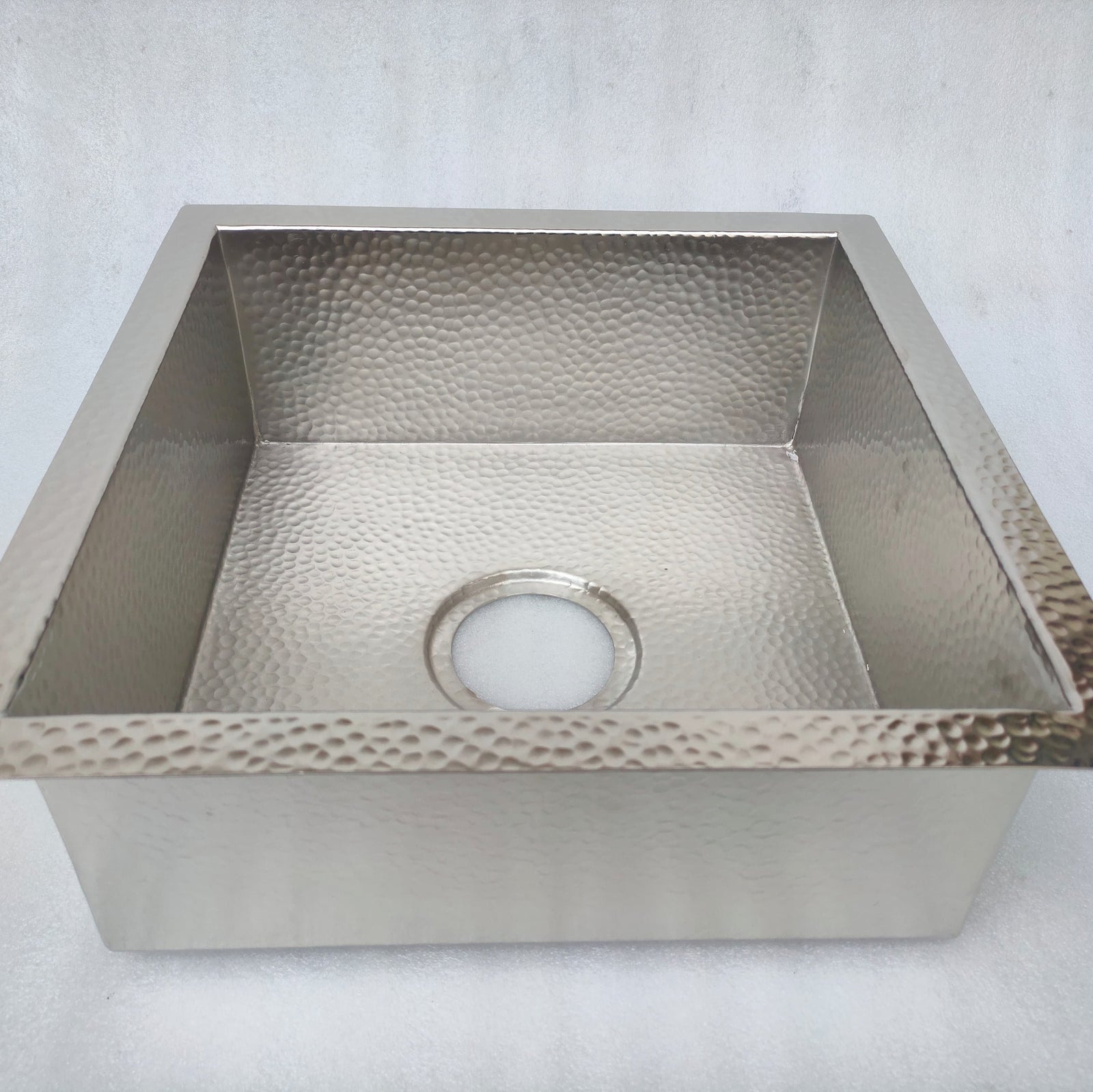Mediterranean Interior Design Material Guide featuring Handmade Square Silver Kitchen Sink