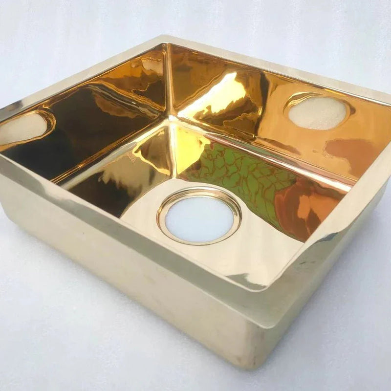 How to Choose the Right Faucet Finish featuring Unlacquered Brass Single Bowl Kitchen Sink