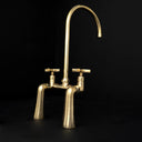 Unlacquered brass Verve bridge faucet – side profile with clean proportions