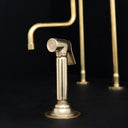 Curved S-spout brass faucet – installed in contemporary kitchen