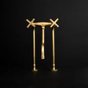 Curved S-spout brass kitchen faucet – close-up of smooth brass finish