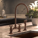 Victorian bridge kitchen faucet in antique copper finish – unlacquered brass, Brass For Homes