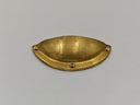 Unlacquered Brass Cup Pulls kitchen hardware for cabinets, drawers, sinks, drains, pot rails, and kitchen utility areas - view 4
