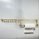 Unlacquered Brass Pot Rack With Tissue Holder Kitchen Hardware detail view 2