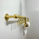 Unlacquered Brass Pot Rack With Tissue Holder kitchen hardware for cabinets, drawers, sinks, drains, pot rails, and kitchen utility areas - view 4