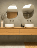 Blob Mirror - Unlacquered Solid Brass wall mirror for bathrooms, entryways, dressing rooms, and decorative wall styling - view 6
