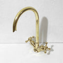 Brass Gooseneck Faucet Single Hole bathroom faucet for bathroom vanities, powder rooms, basin sinks, and vintage-inspired wash spaces - view 1