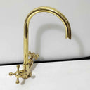 Brass Gooseneck Faucet Single Hole bathroom faucet for bathroom vanities, powder rooms, basin sinks, and vintage-inspired wash spaces - view 4