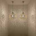 Brass Pendant Light – Boho Hanging Lamp with Intricate Shadow Patterns pendant light for kitchen islands, dining rooms, vanities, and warm artisan interiors - view 4