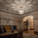 Brass Mandala Pendant Light – Floral Shadow Projection Ceiling Lamp - Brass For Homes - 