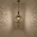 Brass Teardrop Pendant Light – Tall Boho Ceiling Fixture for Living Spaces - Brass For Homes - 