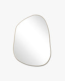 Brassy Gold Organik Mirror - Unlacquered Solid Brass wall mirror for bathrooms, entryways, dressing rooms, and decorative wall styling - view 1