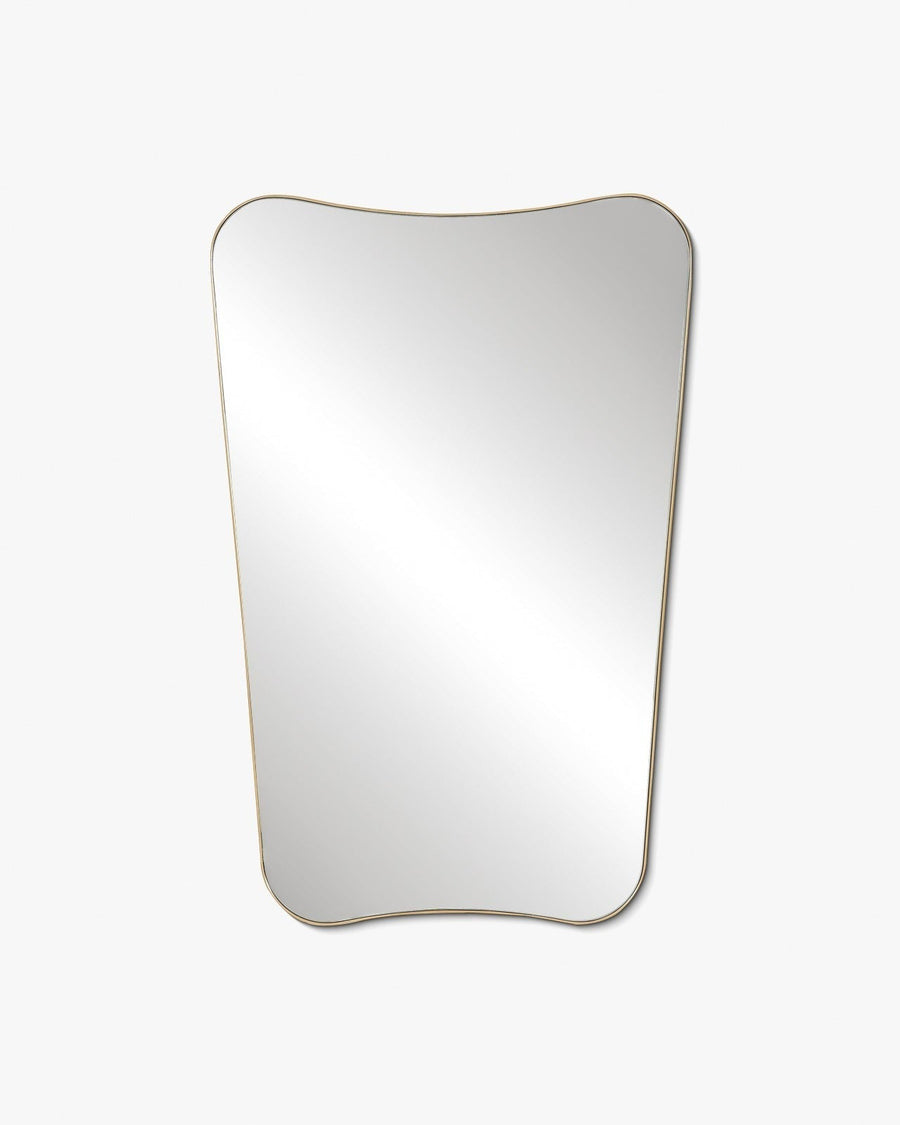 Butterfly Mirror - Unlacquered Solid Brass wall mirror for bathrooms, entryways, dressing rooms, and decorative wall styling - view 1