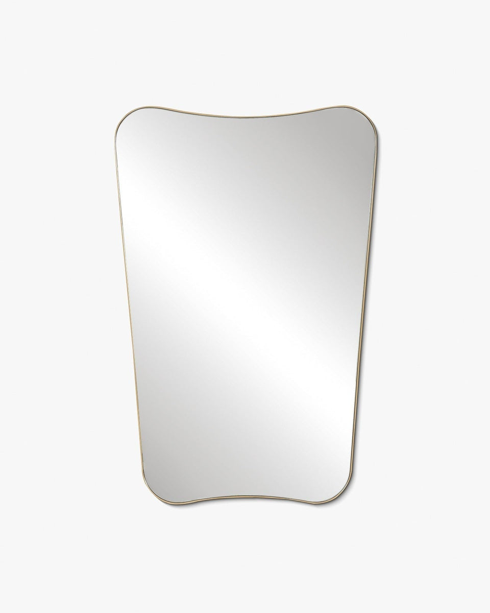 Butterfly Mirror - Unlacquered Solid Brass wall mirror for bathrooms, entryways, dressing rooms, and decorative wall styling - view 1