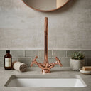 Copper Gooseneck Bathroom Faucet – Solid Brass Basin Tap Bathroom Faucets product photo