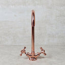 Copper Gooseneck Bathroom Faucet – Solid Brass Basin Tap bathroom faucet for bathroom vanities, powder rooms, basin sinks, and vintage-inspired wash spaces - view 4