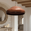 Copper Pendant Light – Rustic Dome Ceiling Fixture for Kitchen Island Pendant Lighting detail view 2