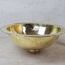 Engraved Brass Bathroom Sink – Round Undermount Basin sink for kitchens, bars, powder rooms, vanities, and statement wash areas - view 5