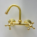 Engraved Brass Wall Mounted Kitchen Faucet kitchen faucet for kitchen sinks, prep sinks, bridge faucet layouts, and farmhouse kitchens - view 1