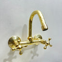 Engraved Brass Wall Mounted Kitchen Faucet kitchen faucet for kitchen sinks, prep sinks, bridge faucet layouts, and farmhouse kitchens - view 2