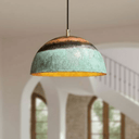 Green Patina Copper Dome Pendant – Oxidized Ceiling Light for Kitchens - Brass For Homes - 
