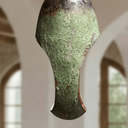 Rustic farmhouse copper pendant with oval cutouts and verdigris finish — Brass For Homes