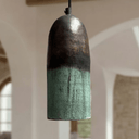 Oxidized green patina copper cylinder pendant for kitchen bar counter — Brass For Homes