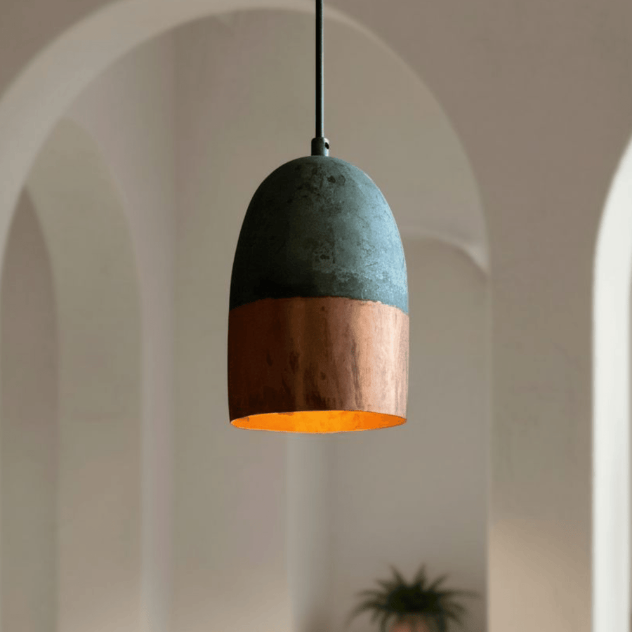 Green Patina Pendant for Vintage Dining or Bar Lighting pendant light for kitchen islands, dining rooms, vanities, and warm artisan interiors - view 1