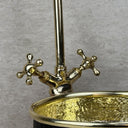 Hammered Brass Vessel Bathroom Sink – Black Round Basin sink for kitchens, bars, powder rooms, vanities, and statement wash areas - view 2