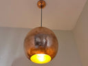 Hammered Copper Ball Pendant Light — Solid Copper Sphere Ceiling Lamp Pendant Lighting product photo