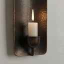 Handcrafted Aged Copper Wall Candle Sconce – Moroccan Artisan Holder Home Decor detail view 3