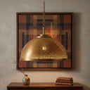 Handcrafted Brass Dome Pendant Light – Moroccan Engraved Ceiling Lamp pendant light for kitchen islands, dining rooms, vanities, and warm artisan interiors - view 2