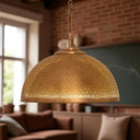 Handcrafted Brass Dome Pendant Light – Moroccan Engraved Ceiling Lamp Pendant Lighting detail view 5