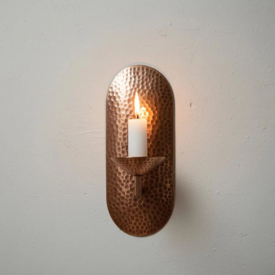 Handcrafted Copper Wall Candle Sconce – Moroccan Artisan Holder pendant light for kitchen islands, dining rooms, vanities, and warm artisan interiors - view 1