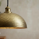 Handcrafted Hammered Brass Pendant Light – Industrial Rustic Ceiling Lamp Pendant Lighting detail view 2
