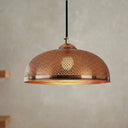 Handcrafted Hammered Copper Dome Pendant Light – Moroccan Ceiling Lamp pendant light for kitchen islands, dining rooms, vanities, and warm artisan interiors - view 2
