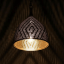 Handcrafted brass teardrop pendant light with pierced Moroccan pattern – warm glow – Brass For Homes
