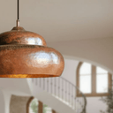 Solid copper hand-hammered dome pendant for rustic farmhouse kitchens — Brass For Homes