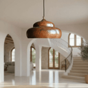 Hammered Solid Copper Pendant – Rustic Dome Ceiling Light for Farmhouse Pendant Lighting detail view 5