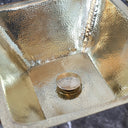 Unlacquered brass bathroom sink – natural brass patina, side view