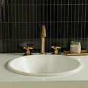 Handcrafted Widespread Brass Bathroom Faucet – Cross Handle Tap bathroom faucet for bathroom vanities, powder rooms, basin sinks, and vintage-inspired wash spaces - view 2