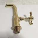 Handmade Brass Wall-Mount Faucet wall mount faucet for wall-mounted sink layouts, bathrooms, kitchens, and compact wash spaces - view 2