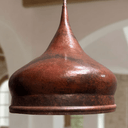 Rustic copper onion dome ceiling fixture, side angle – Brass For Homes