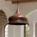 Copper onion dome pendant installed over kitchen island – Brass For Homes