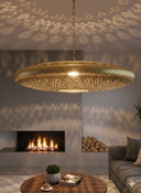 Handmade Moroccan Brass Pendant Lamp: Exotic Ceiling Light - Brass For Homes - 