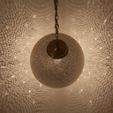 Brass Globe Pendant Light – Pierced Shadow Lamp for Boho Interiors - Brass For Homes - 