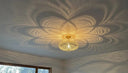 Handmade Moroccan Brass Pendant Light with Floral Shadow Design - Brass For Homes - 