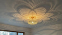 Handmade Moroccan Brass Pendant Light with Floral Shadow Design - Brass For Homes - 
