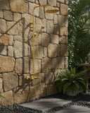 Outdoor Gold Rain Shower – Solid Brass Wall Mounted System shower system for primary bathrooms, guest bathrooms, walk-in showers, and classic bath renovations - view 6