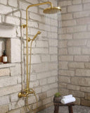 Outdoor Gold Rain Shower – Solid Brass Wall Mounted System Shower Systems detail view 3